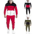 2021 Oversized Autumn New Sports Stitching Hooded Long Sleeve Zipper Top Side Drawstring Pants Set